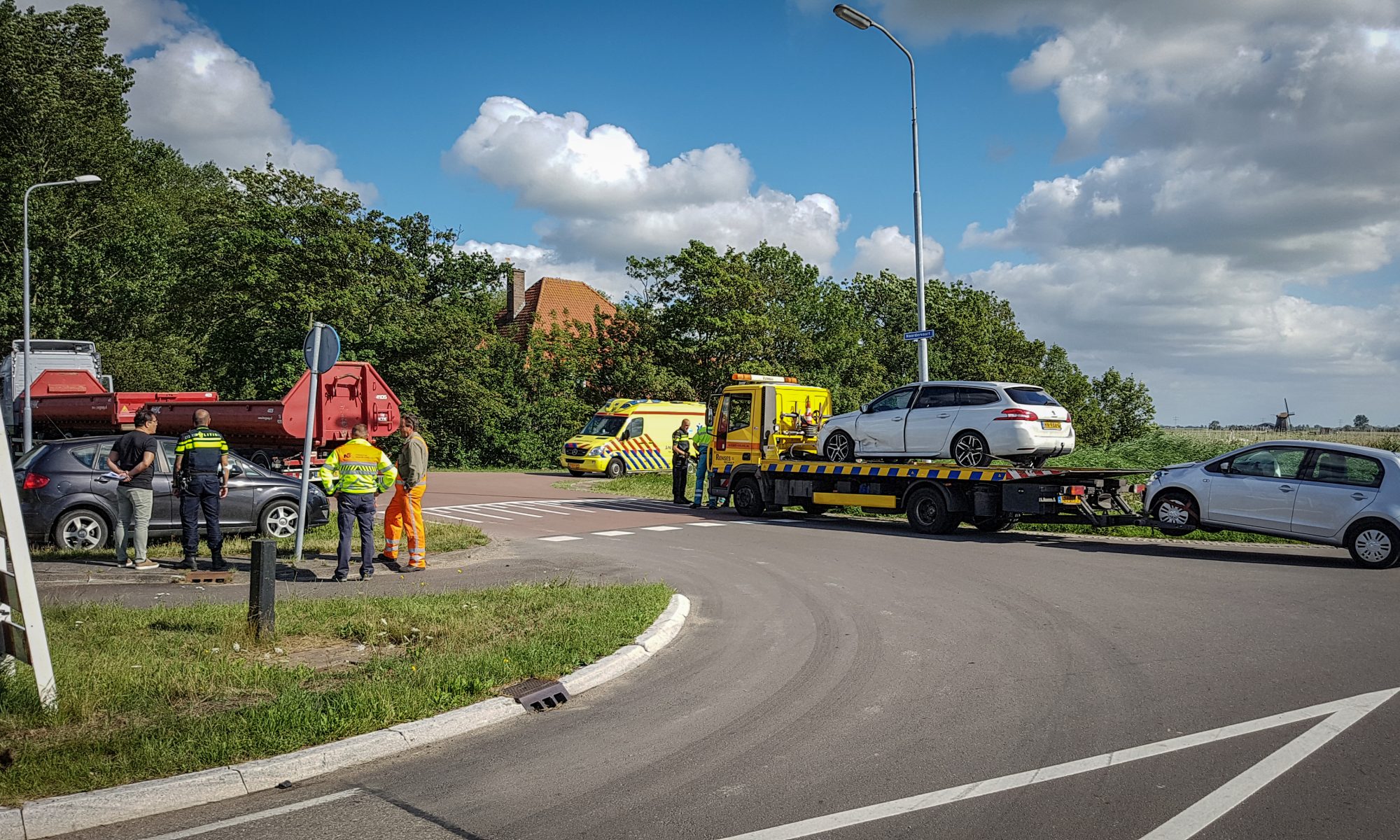 Aanrijding op Noordervaart; bestuurders komen met schrik vrij