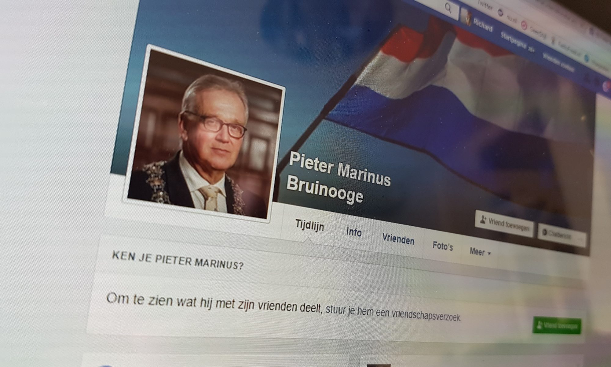 Melding identiteitsfraude vanwege nep FB account Piet Bruinooge