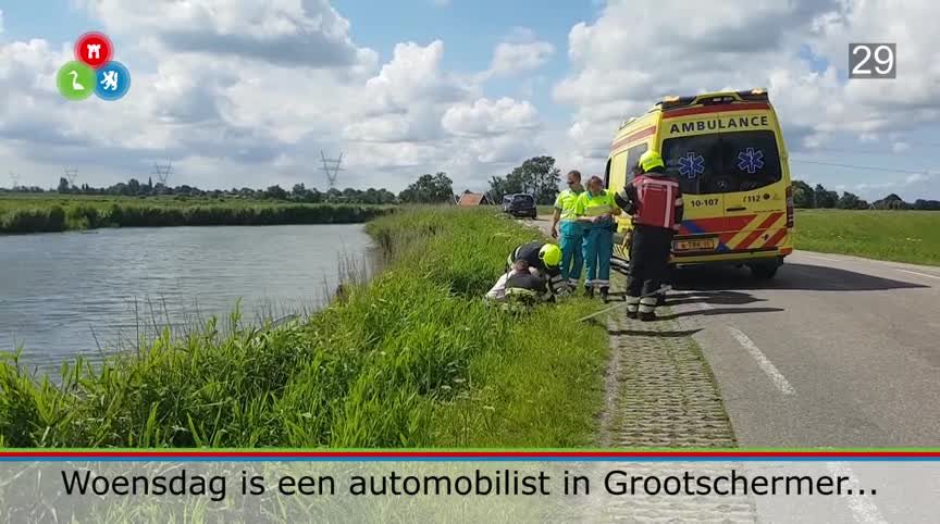 Auto te water in Grootschermer