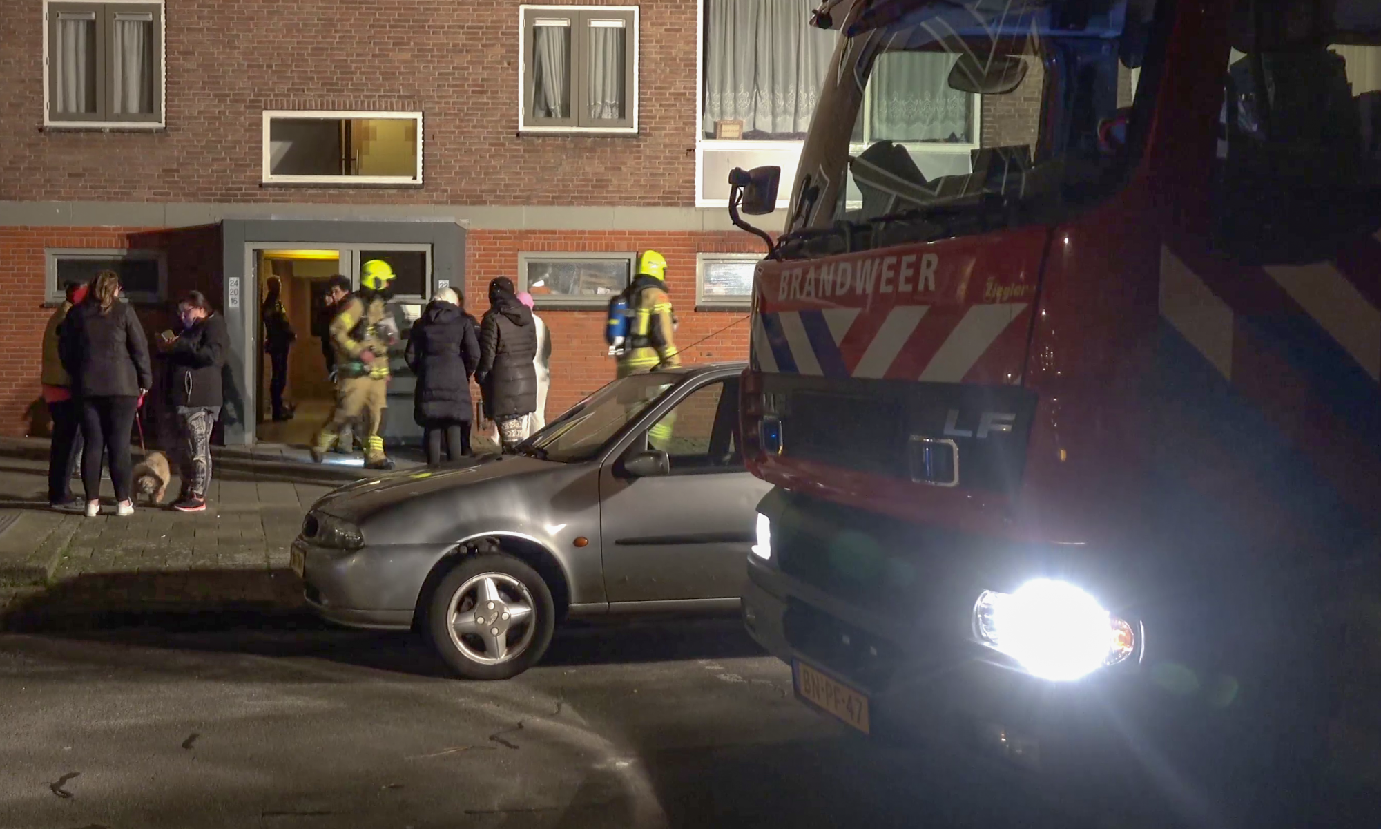 Bewoners in de kou na brandgerucht