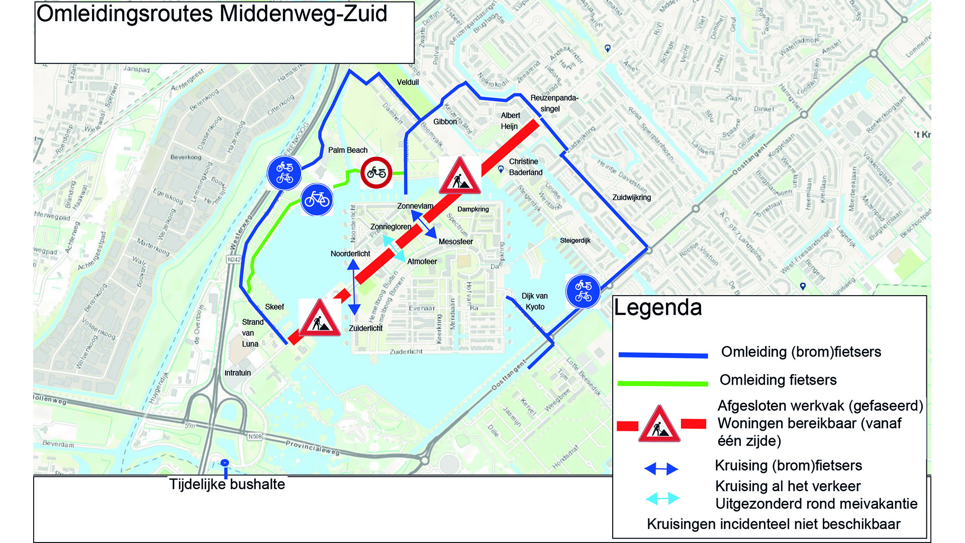 Waardse Middenweg-Zuid vanaf 22 januari zeker jaar lang dicht