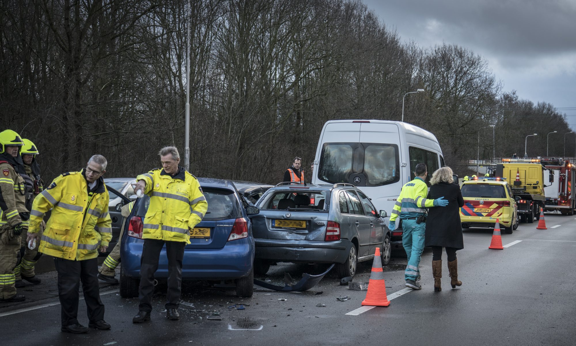 Flinke kop-staartbotsing op Martin Luther Kingweg bij Alkmaar