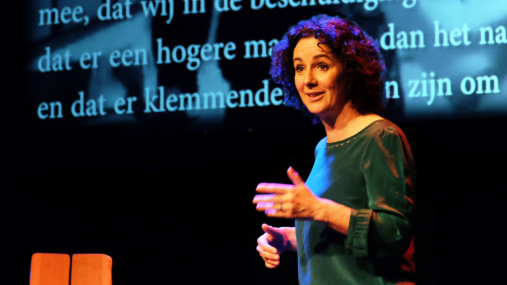 Theatercollege 'Een vrij land' van Femke Halsema in Theater De Vest