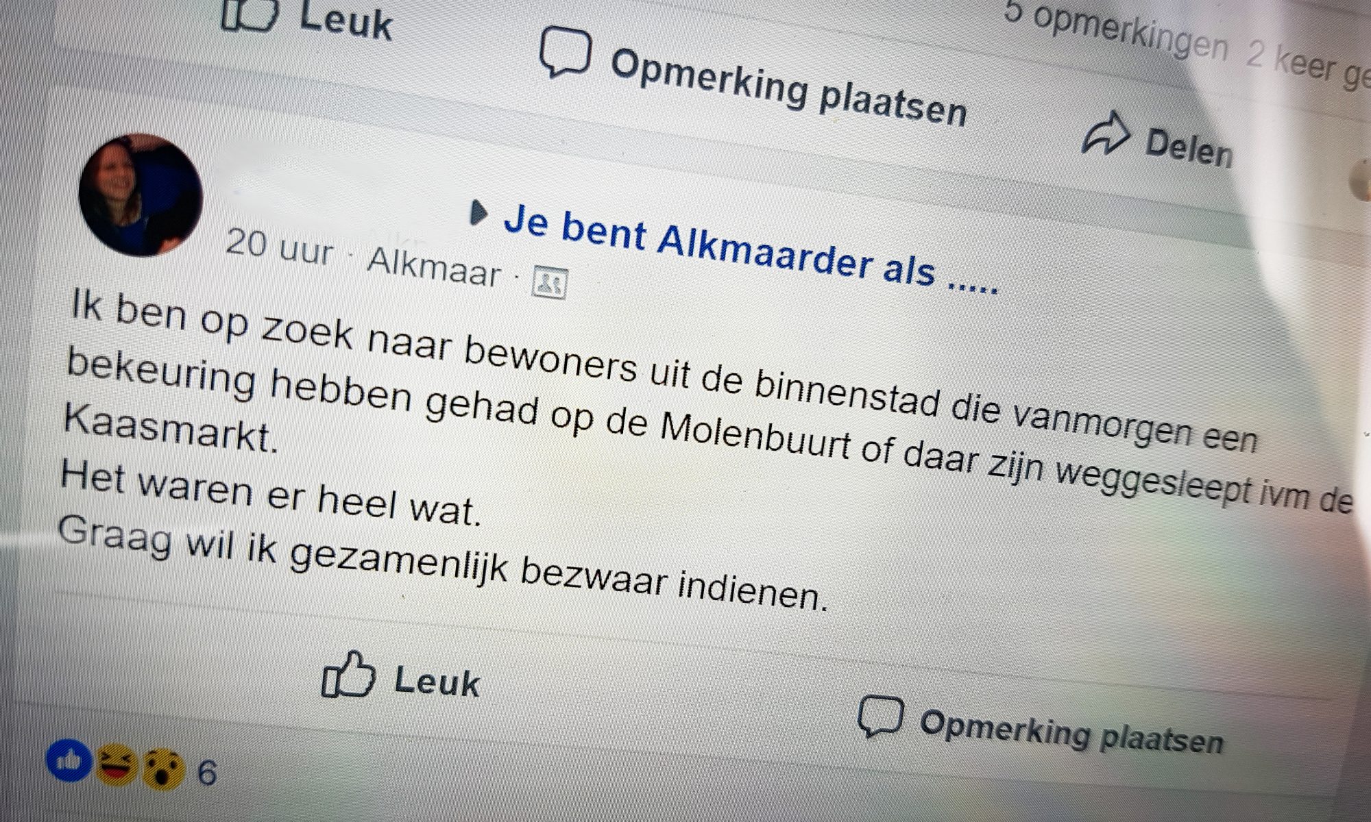 Flinke Facebookdiscussie na wegslepen auto's Molenbuurt Alkmaar