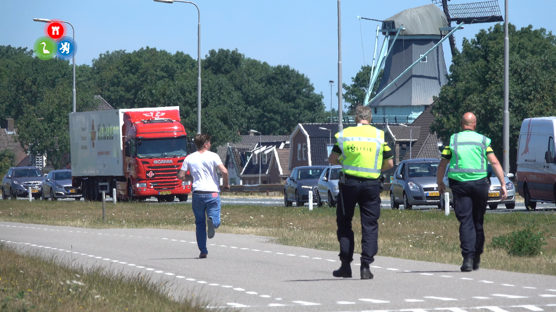 Agent door motorrijder mishandeld tijdens afhandeling ongeval N9 (VIDEO)