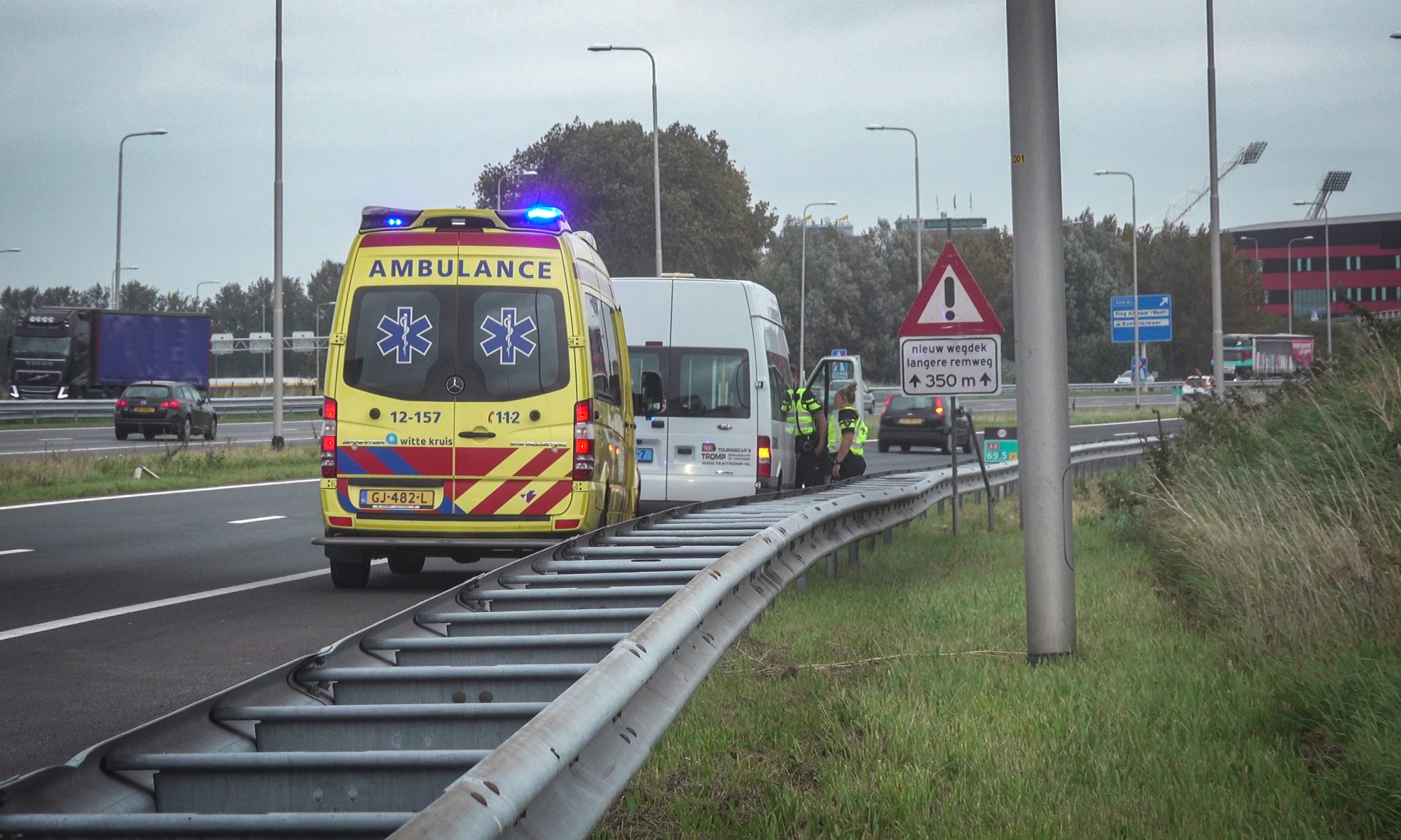 Arm uit de kom op de A9