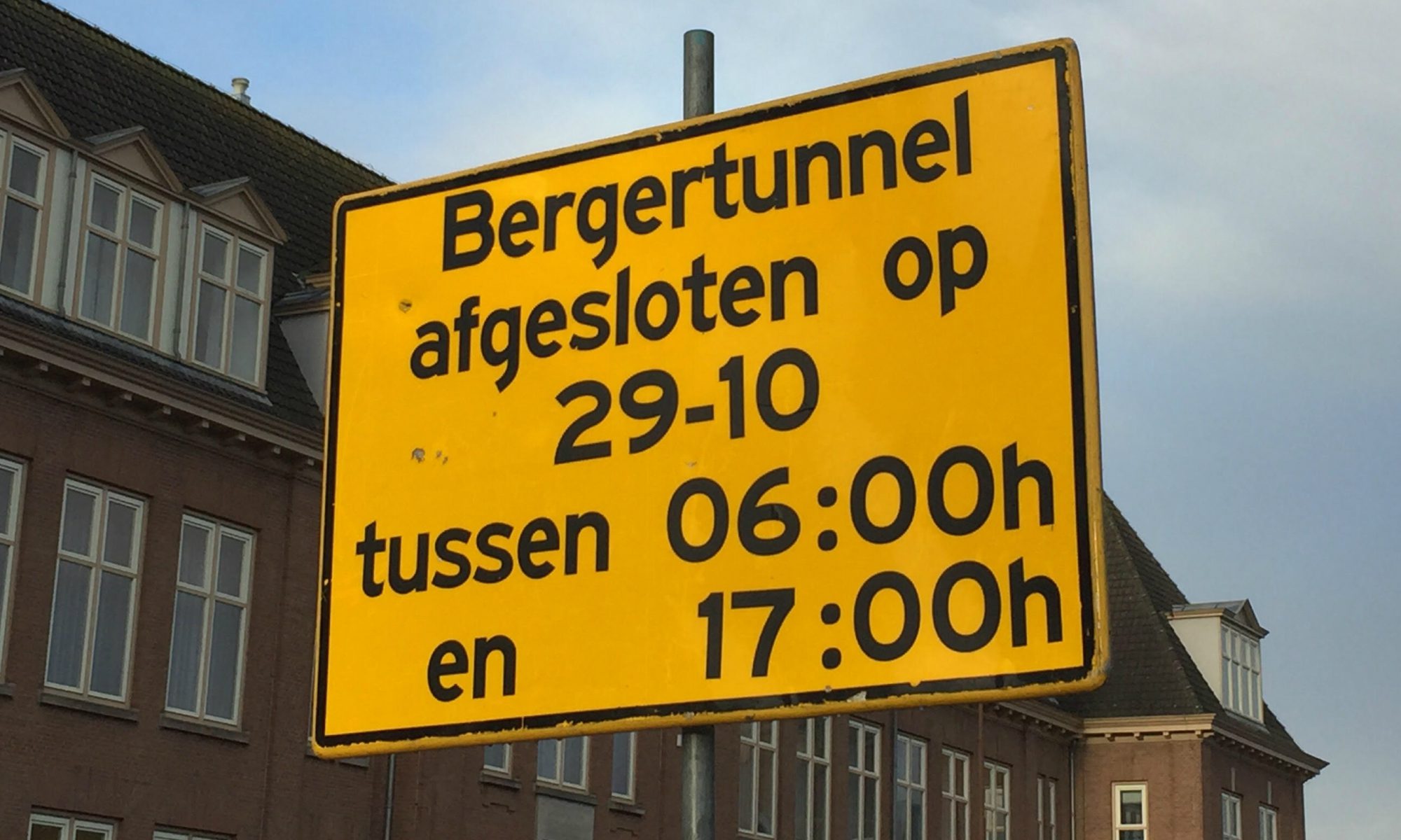 Bergertunnel Alkmaar 29 oktober afgesloten