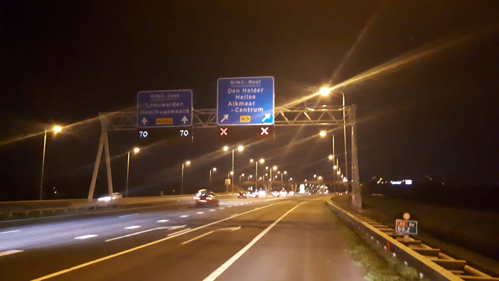 Bijna 30 automobilisten op de bon voor rijden op afgekruiste rijbaan A9