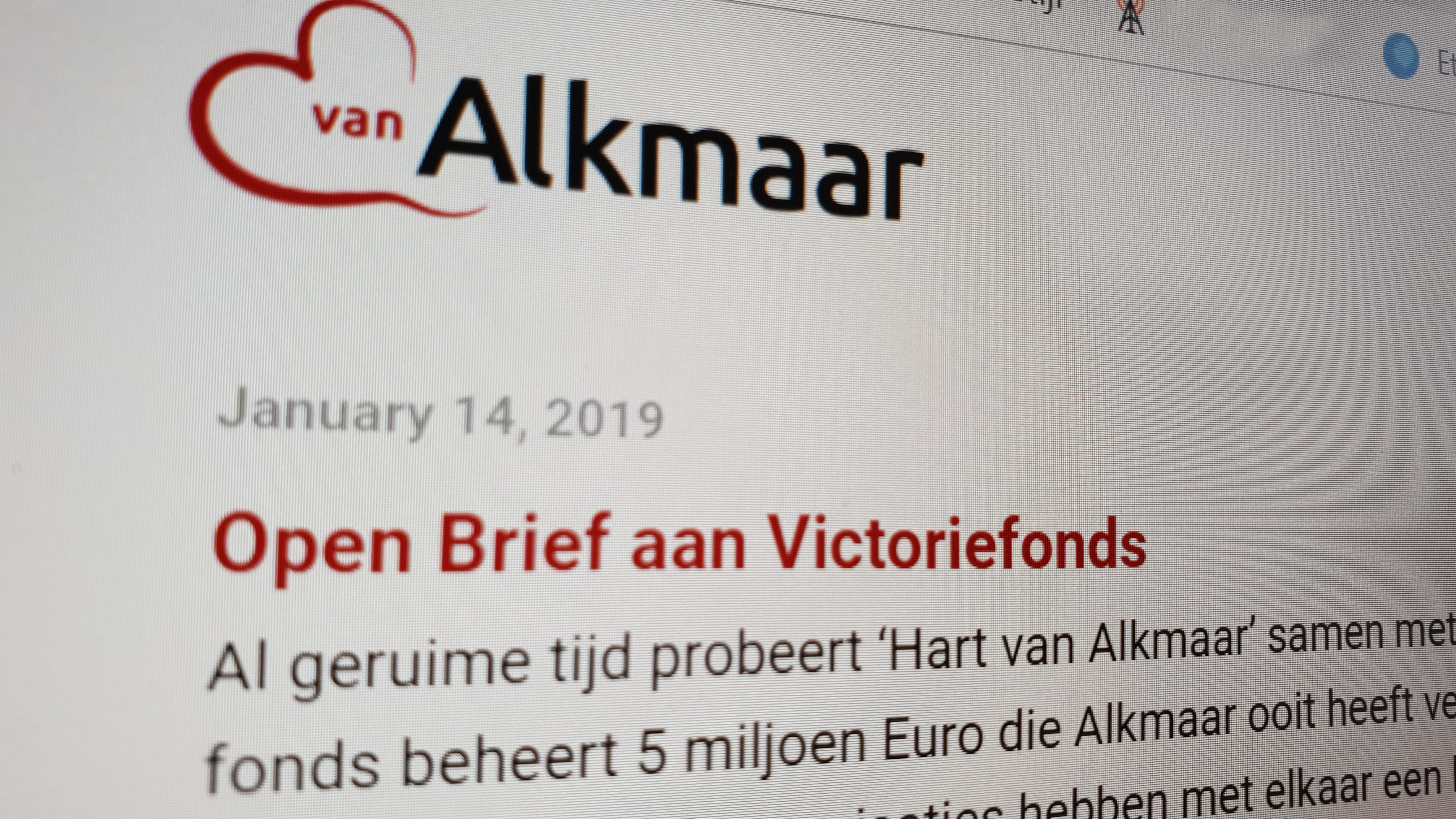 Voorzitter Victoriefonds: "Hart van Alkmaar heeft zelfs persoonlijke toelichting gehad"