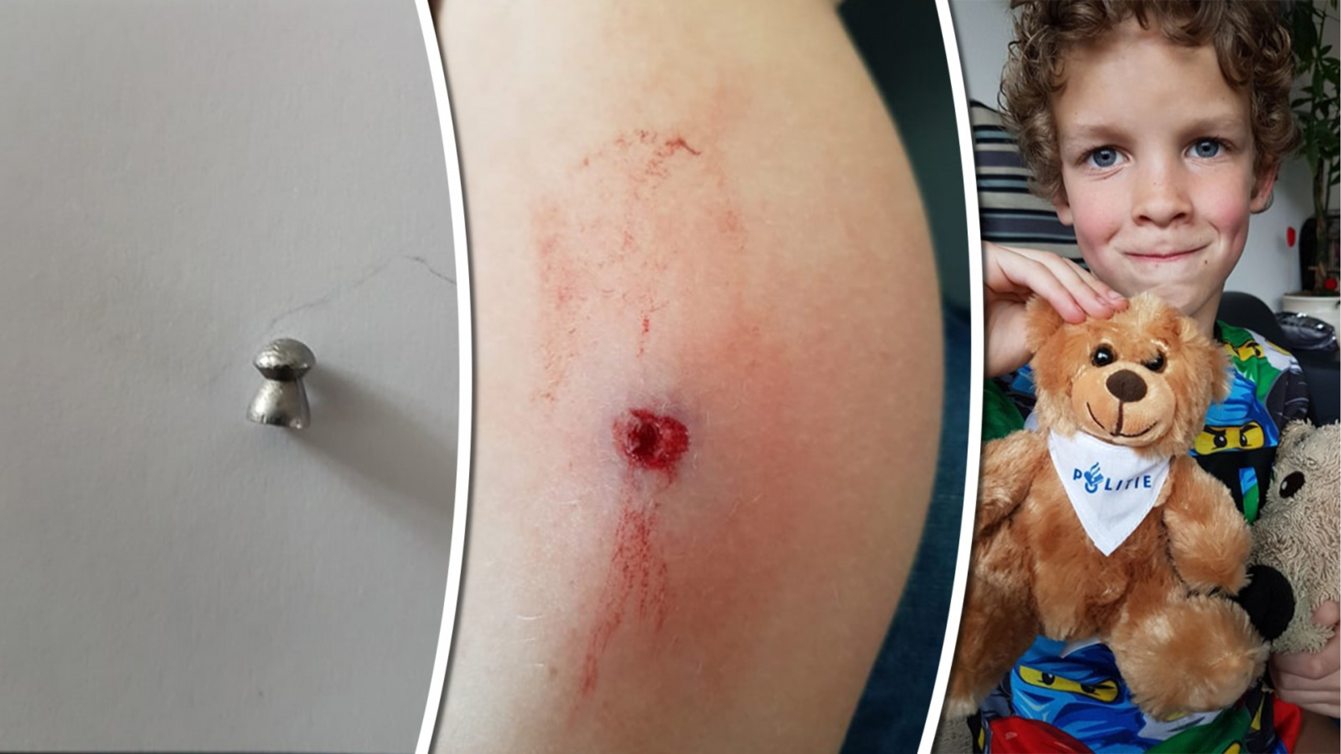 Djulian (7) beschoten tijdens het voetballen
