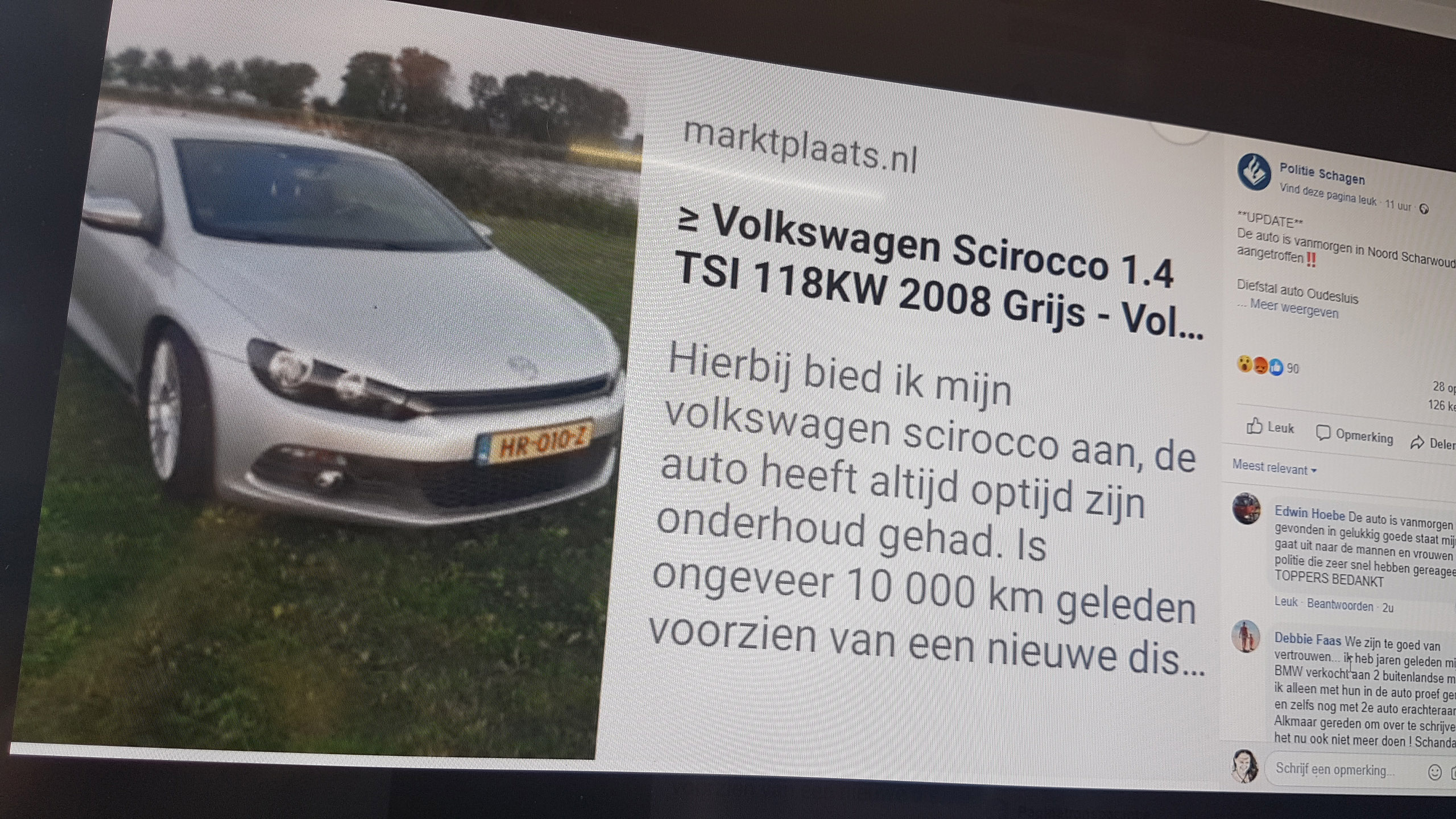 Gestolen 'Marktplaats-auto' teruggevonden in Noord-Scharwoude