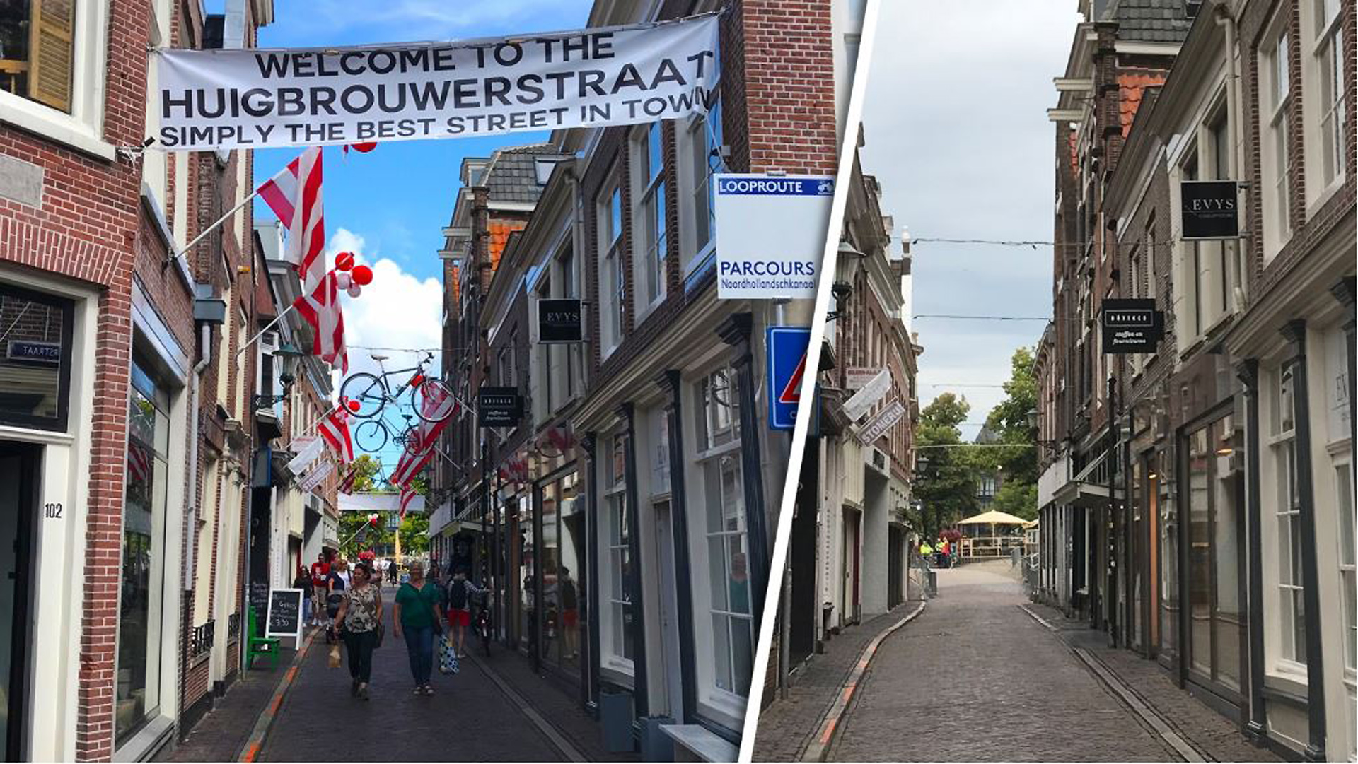 Winkeliers Huigbrouwerstraat halen midden in de nacht versieringen weg