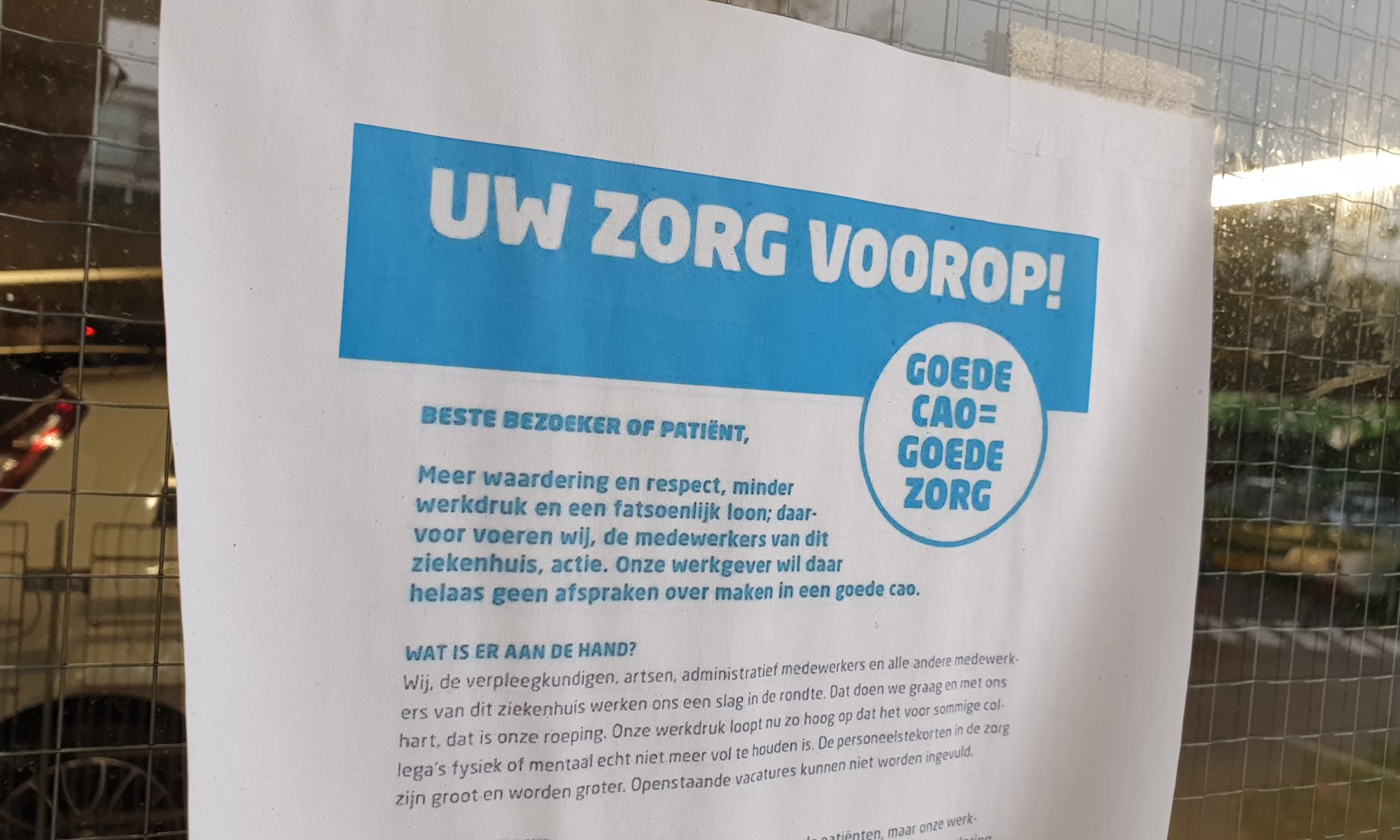 CAO-onderhandeling ziekenhuispersoneel nog muurvast; tweede stakingsdag onderweg