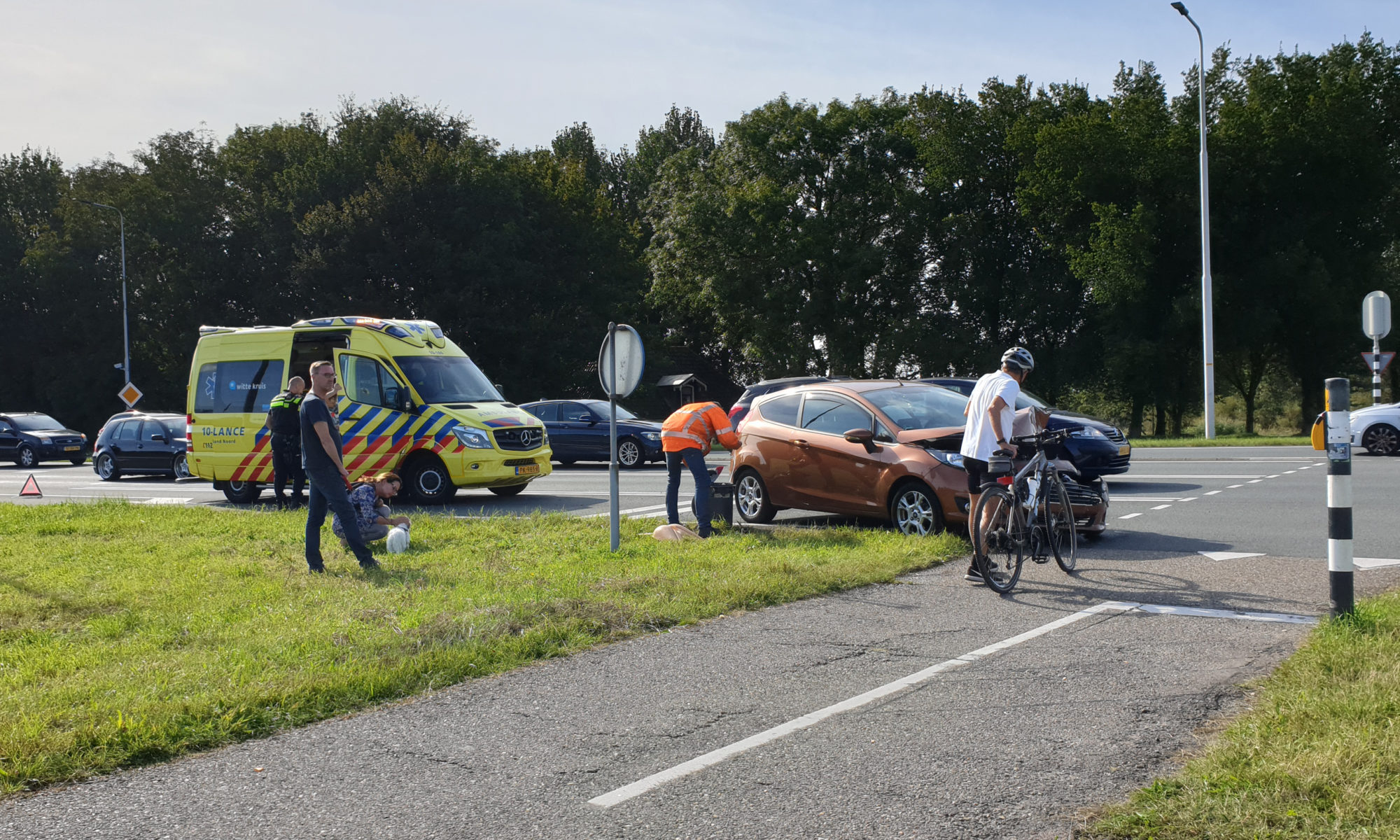 Kop-staartbotsing met gewonde op de N9