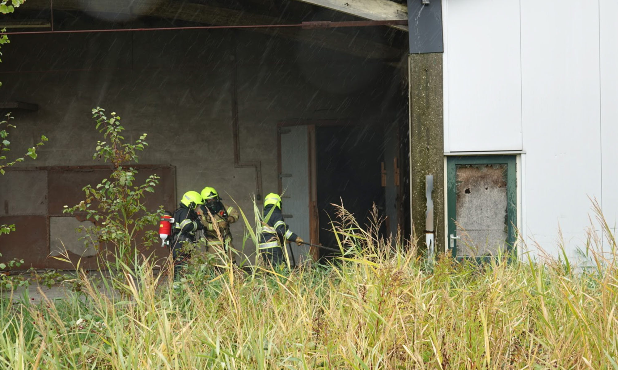 Brand in leegstaande pand Oude Veiling in Noord-Scharwoude