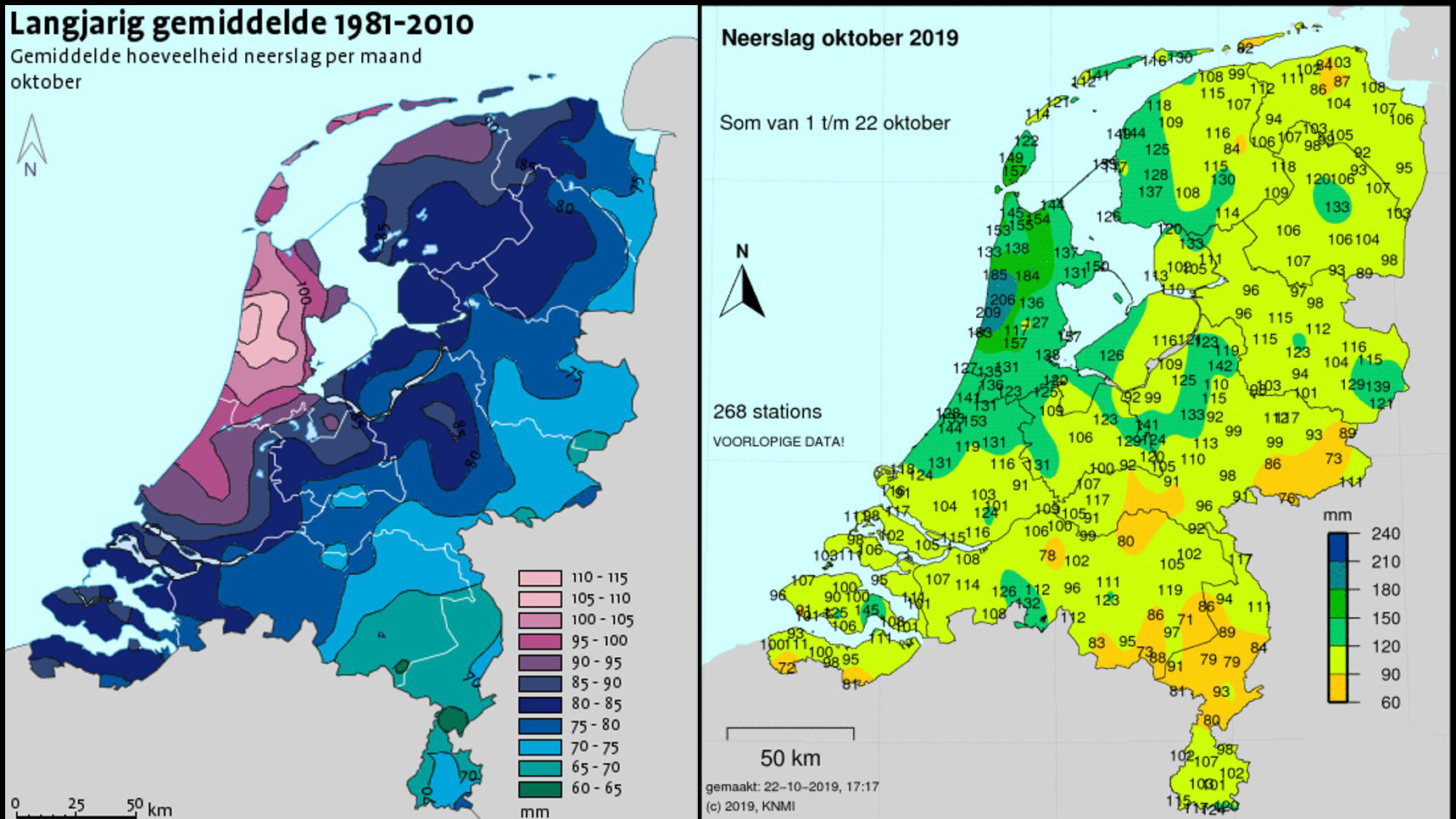 Oktober nu al veel natter dan normaal in HAL-gebied