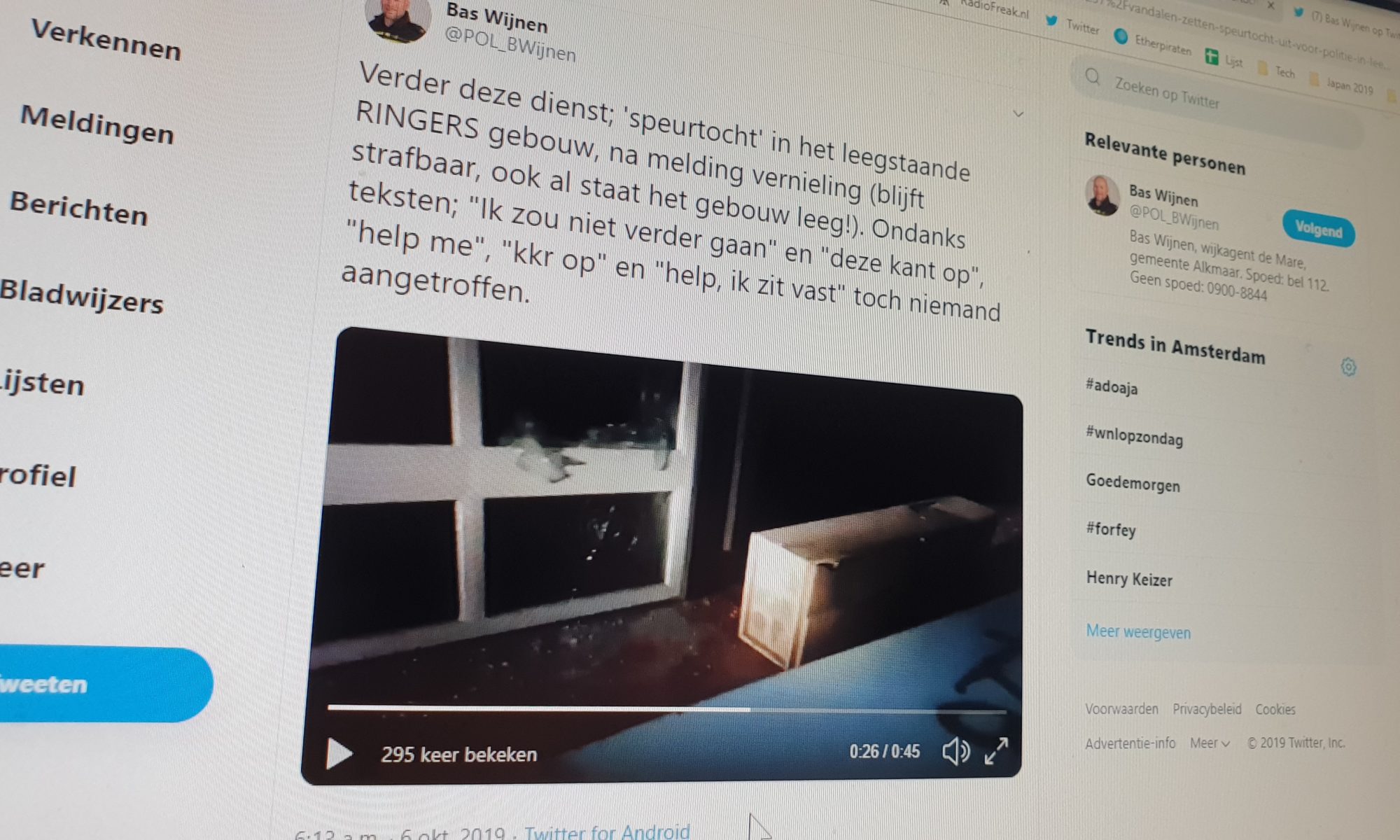 Vandalen laten dwaalspoor achter in leegstaand Ringercomplex in Alkmaar