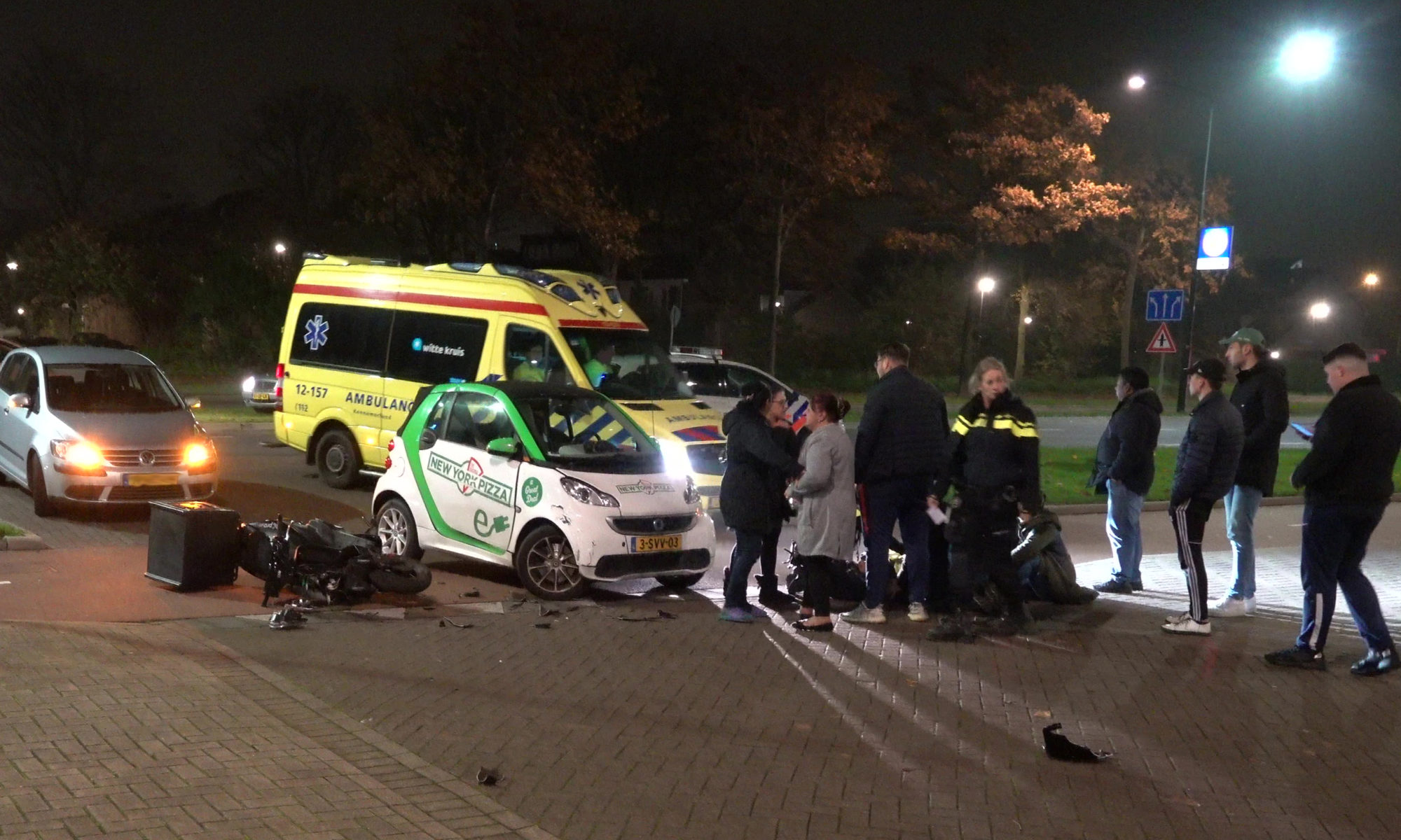 Maaltijdbezorgers klappen op elkaar bij Middenwaard in Heerhugowaard