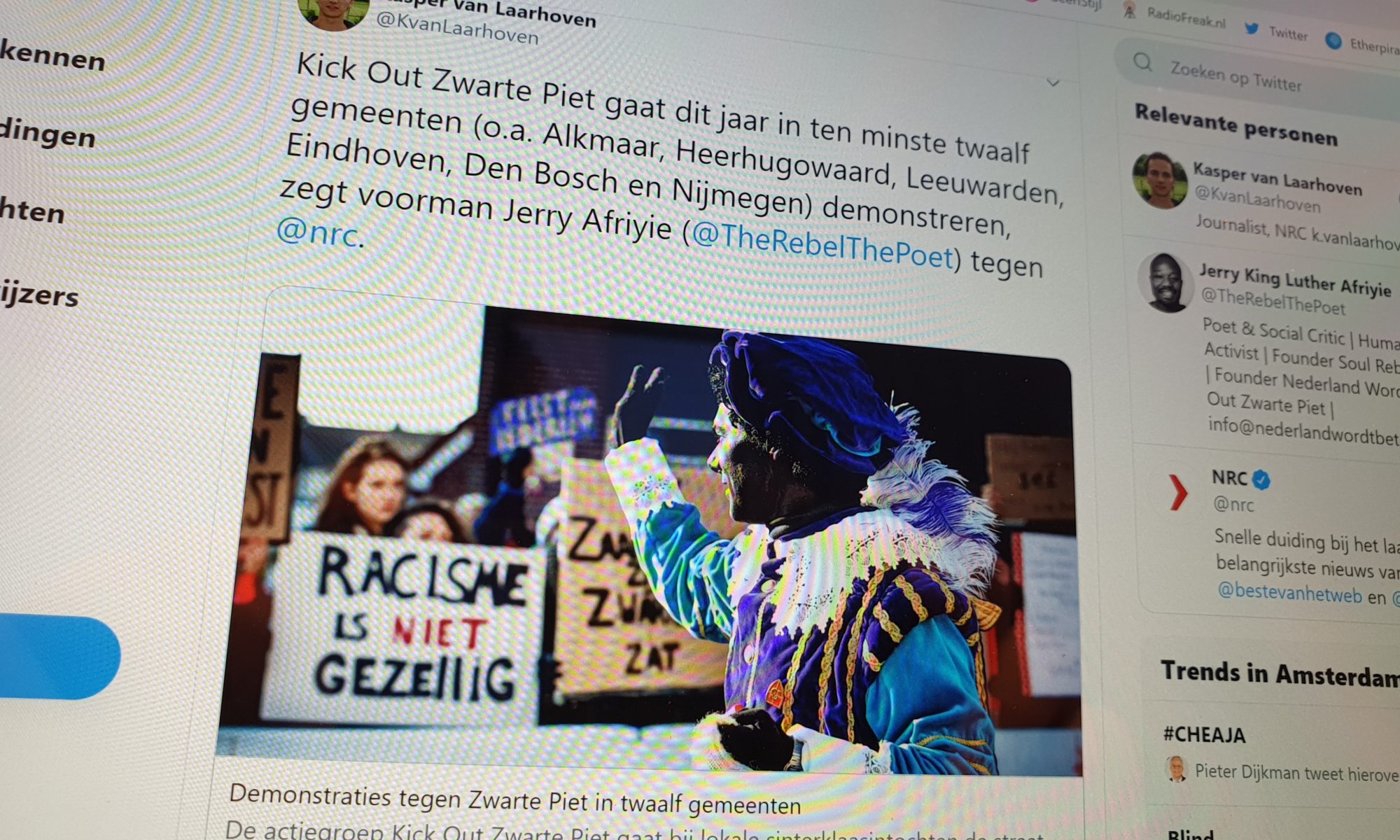 Alkmaar en Heerhugowaard krijgen 'Kick Out Zwarte Piet' demonstratie bij intocht