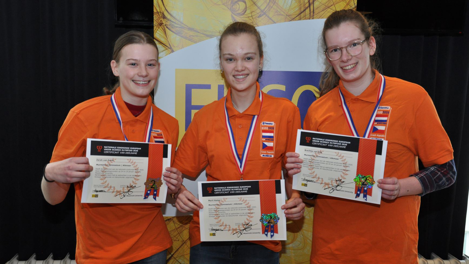 Team Murmellius Gymnasium namens Nederland naar EUSO 2020 in Tsjechië