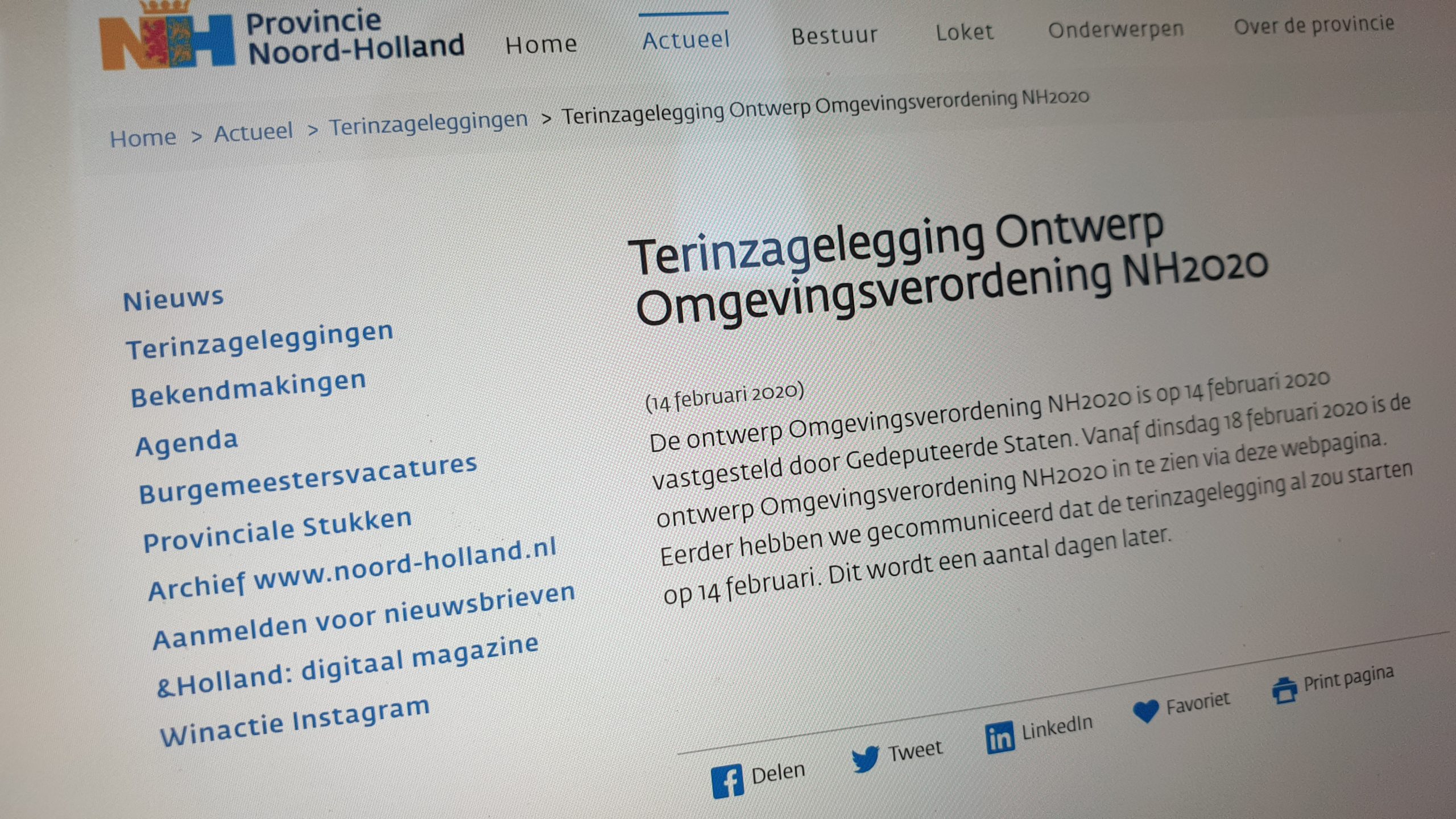 Provincie wil bouwen in 'Bijzonder Provinciaal Landschap'