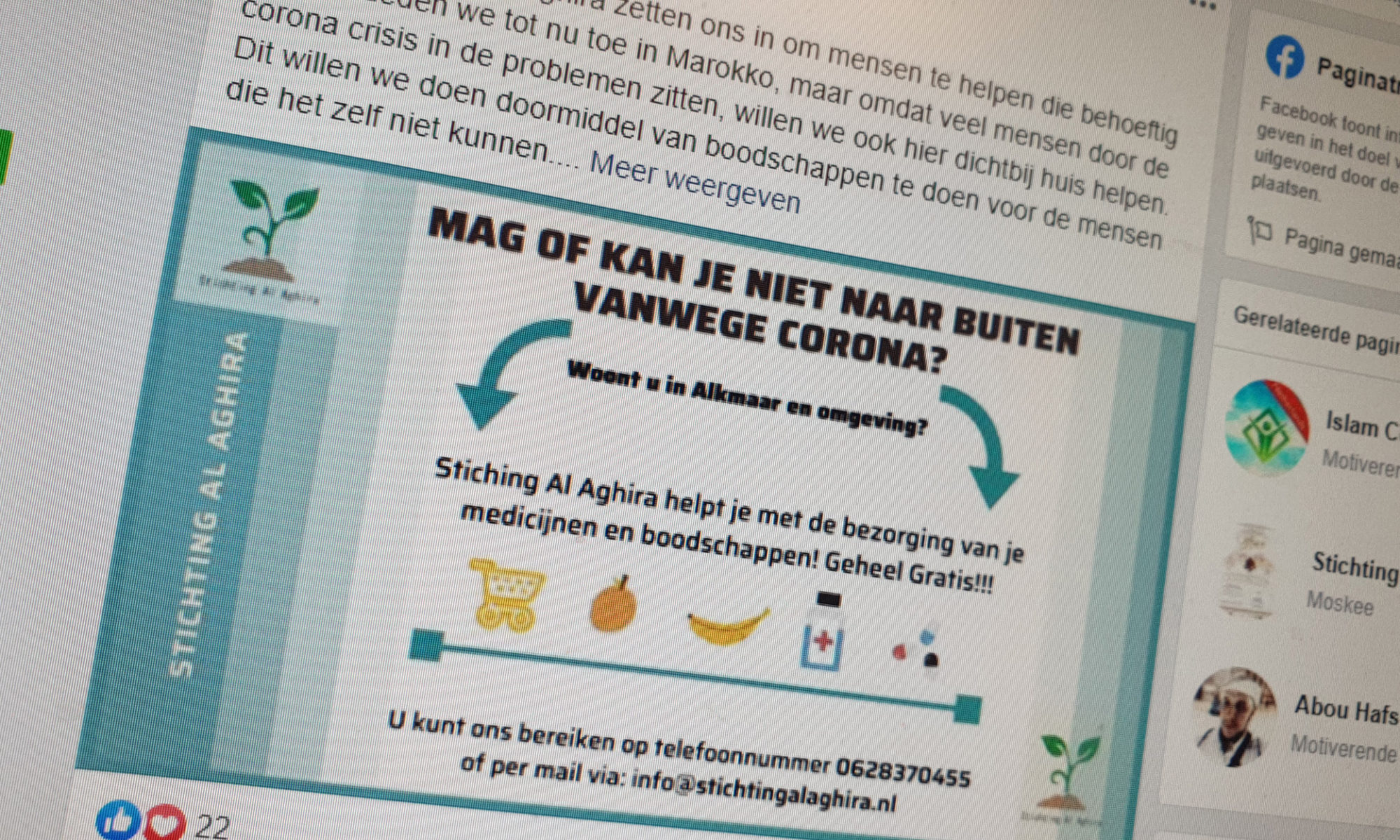 Al Aghira biedt hulp aan voor boodschappen en medicijnen: "We willen dit ook na corona blijven doen"