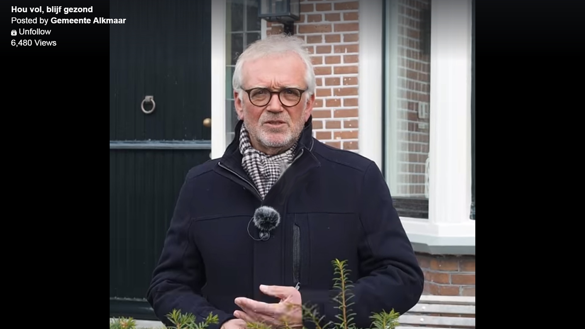 Burgemeester Bruinooge in video en Stadskrant: "Hou vol, blijf gezond!"