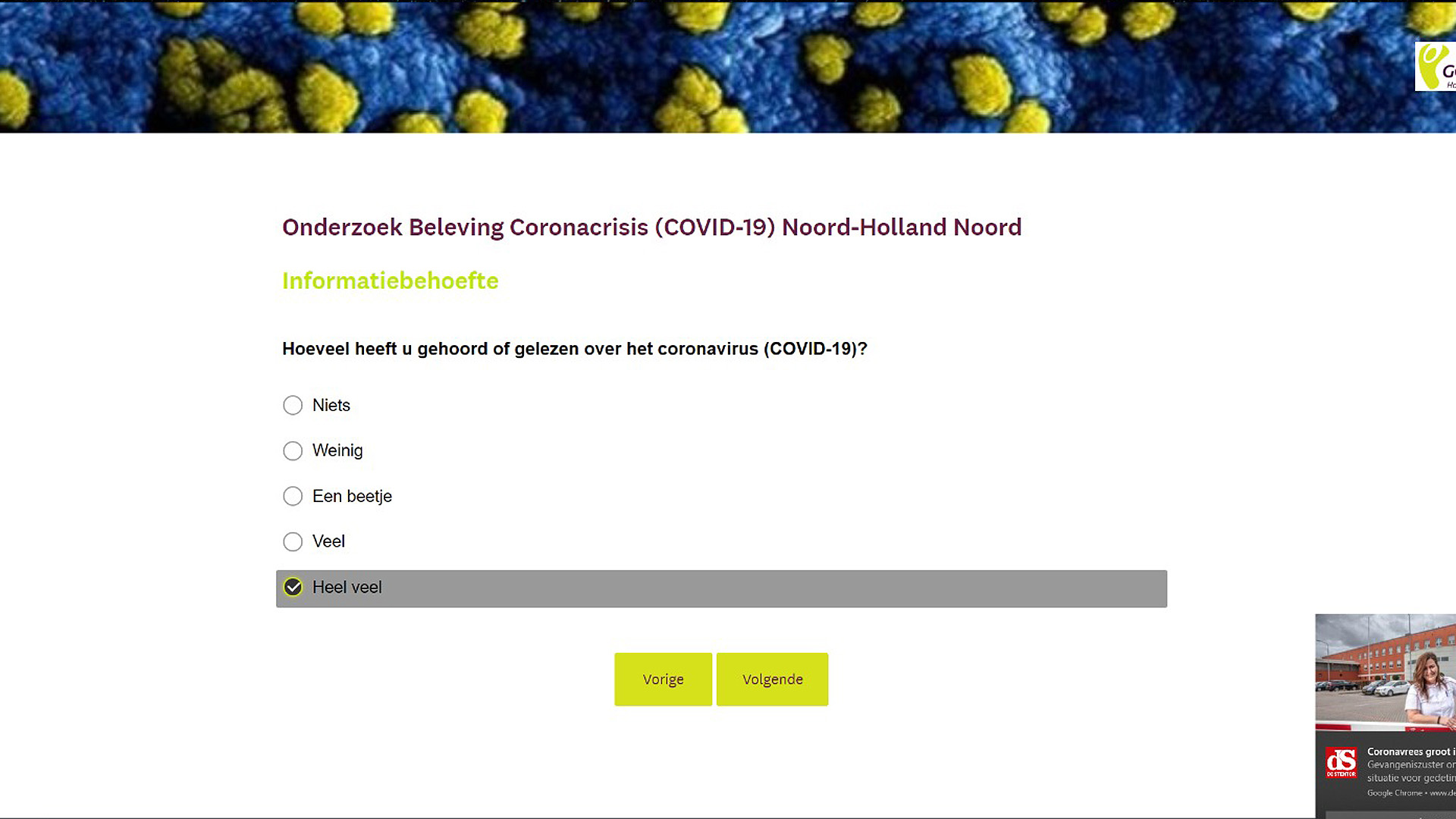 GGD Hollands Noorden houdt enquête over beleving van coronacrisis
