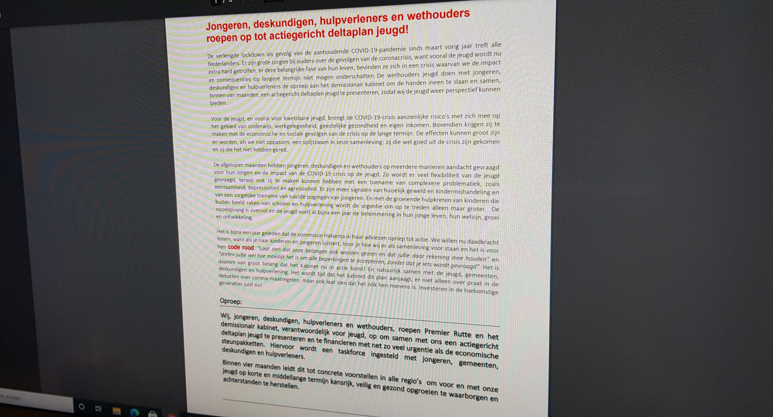 Alkmaars college, jongeren en deskundigen steunen brandbrief aan kabinet over jeugdhulp