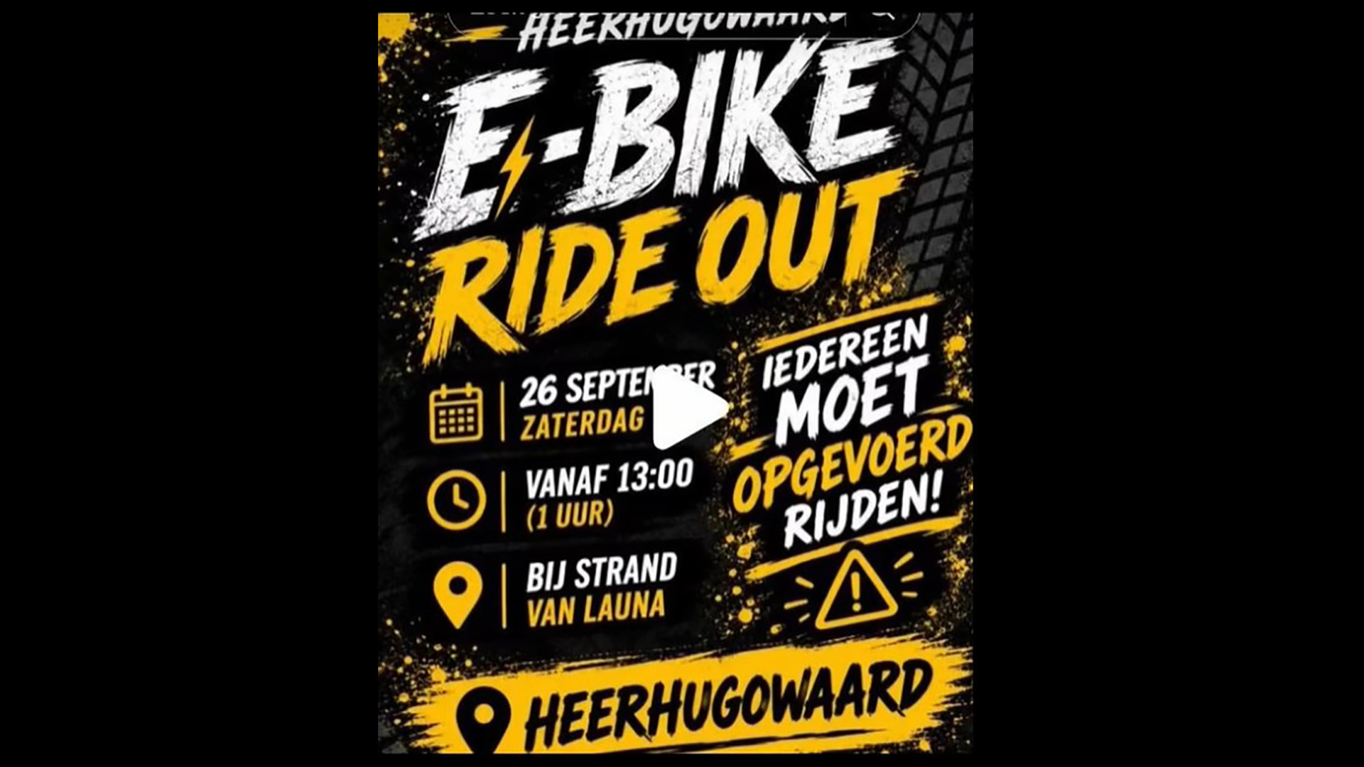 Poster voor E-Bike Ride Out in Heerhugowaard op zaterdag 26 september vanaf 13:00, bij Strand van Luna